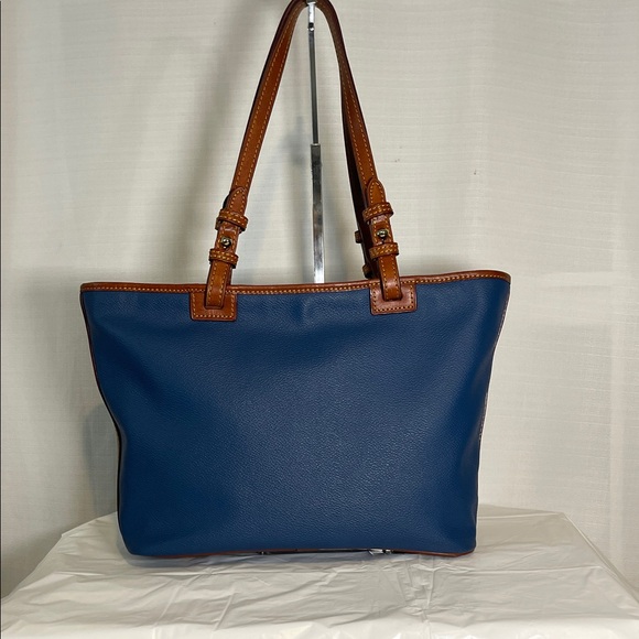 Dooney & Bourke Blue Tote with Brown Trim - Picture 4 of 16